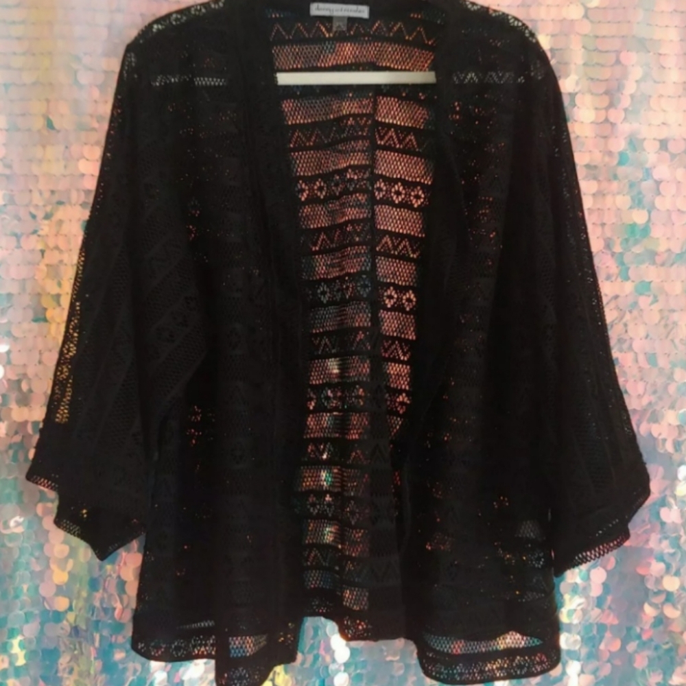 🖤Danny and Nicole💣 Black Boho ☘ Lace 👘 Kimono ✔